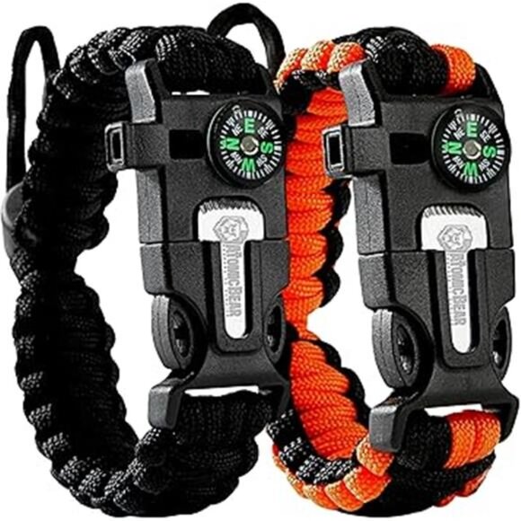 Paracord Bracelet (2 Pack) - Adjustable - Fire Starter - Loud Whistle - Hiking - Picture 7 of 7